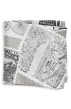 Men's Eton New York Stamp Silk Pocket Square
