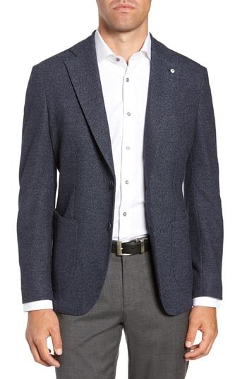 Men's L.b.m 1911 Classic Fit Wool & Cotton Blazer Us / 50 Eu R - Blue