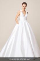 Women's Jesus Peiro Bow Strap Mikado Ballgown, Size In Store Only - White