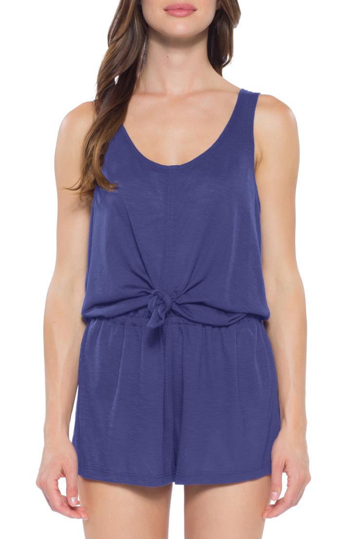 Women's Becca Breezy Basics Knot Cover-up Romper - Blue