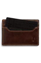 Men's Frye 'logan' Leather Card Holder - Beige
