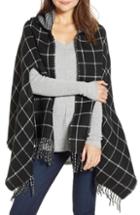Women's Trouve Reversible Hooded Cape, Size - Black