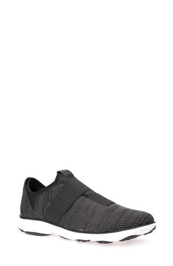 Men's Geox Nebula 45 Banded Slip-on Sneaker Us / 39eu - Black