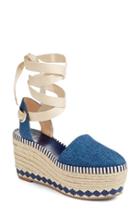 Women's Tory Burch Dandy Platform Espadrille M - Blue