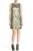 Women's M Missoni 'flame' Metallic Shift Dress Us / 42 It - Green