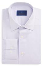 Men's David Donahue Regular Fit Solid Dress Shirt 32/33 - Purple
