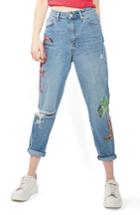 Women's Topshop Distressed Sequin Mom Jeans