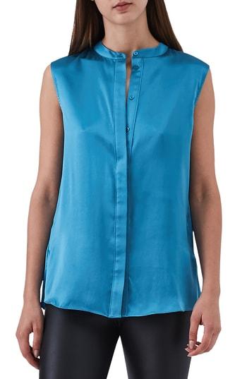 Women's Reiss Lila Sleeveless Silk Blouse Us / 4 Uk - Blue