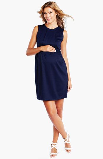 Women's Maternal America 'vintage' Textured Maternity Dress - Blue
