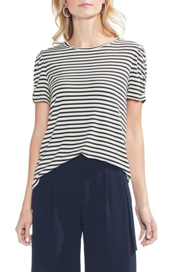 Women's Vince Camuto Chateau Stripe Puff Sleeve Tee - White