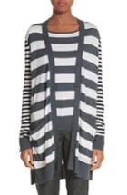 Women's Max Mara Etiopia Stripe Silk & Cashmere Cardigan - Grey
