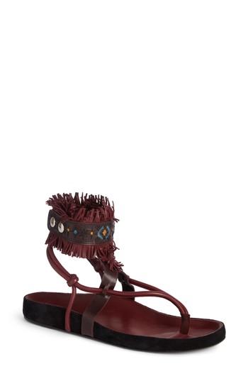 Women's Isabel Marant Eliby Fringe Thong Sandal Us / 36eu - Burgundy