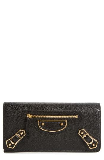 Women's Balenciaga Metallic Edge Leather Wallet -