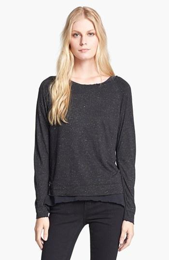 Current/elliott 'the Letterman' Metallic Sweatshirt Black Metallic