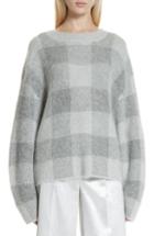 Women's Vince Plaid Oversize Sweater - Grey