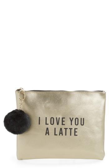 T-shirt & Jeans Love You A Latte Charging Tech Pouch - Metallic