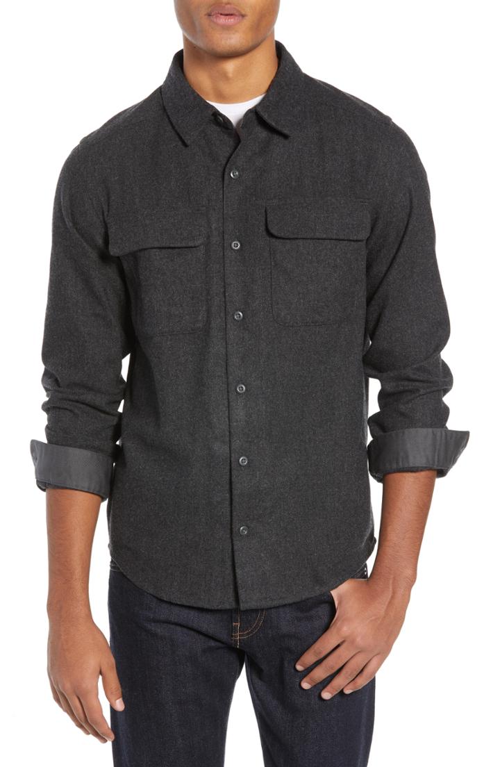 Men's Patagonia Recycled Wool Blend Shirt - Grey