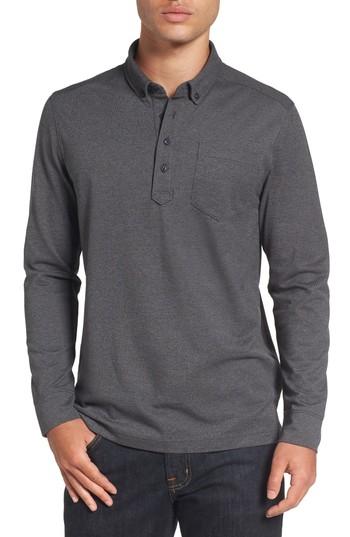 Men's Nordstrom Men's Shop Long Sleeve Polo - Black