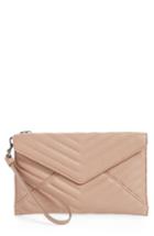 Rebecca Minkoff Leo Quilted Leather Clutch - Beige
