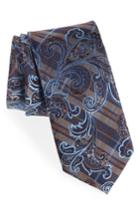 Men's Nordstrom Men's Shop Riscal Plaid Silk Tie, Size - Brown
