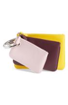 Fendi Multicolor Triplette Set Of Three Leather Pouches - Pink