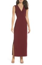 Women's Fame And Partners Elena Column Gown - Burgundy