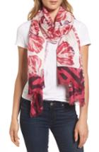 Women's Nordstrom Exotic Floral Print Cashmere & Silk Scarf, Size - Red