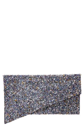Nina Stardust Bead Asymmetrical Envelope Clutch - Black