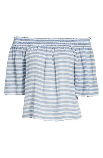 Women's Rails Isabelle Off The Shoulder Linen Blend Top - Blue