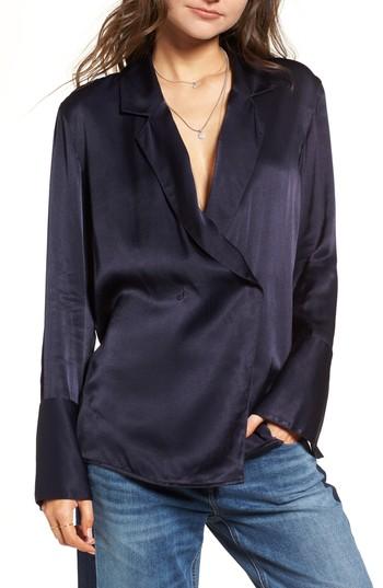 Women's Treasure & Bond Big Cuff Satin Shirt