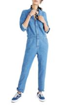 Women's Madewell Denim Coverall Jumpsuit, Size - Blue