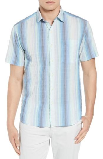 Men's Tommy Bahama La Prisma Stripe Sport Shirt - Green