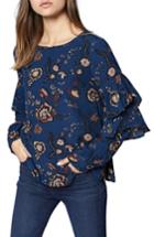 Women's Sanctuary Tilly Floral Ruffle Sleeve Top - Blue