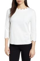 Women's Everleigh Ponte Scallop Top - Ivory