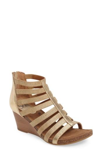 Women's Sofft Mati Caged Wedge Sandal .5 M - Metallic