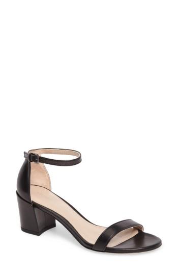 Women's Stuart Weitzman Simple Ankle Strap Sandal .5 M - Black