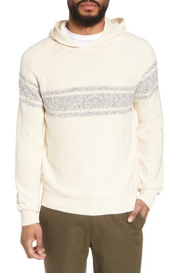 Men's Vince Stripe Hooded Sweater - Ivory
