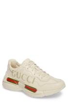 Men's Gucci Logo Leather Sneaker Us / 5uk - White