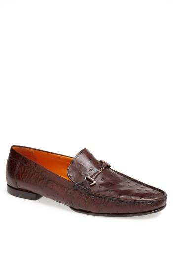 Men's Mezlan 'vittorio' Ostrich Leather Bit Loafer .5 M - Brown