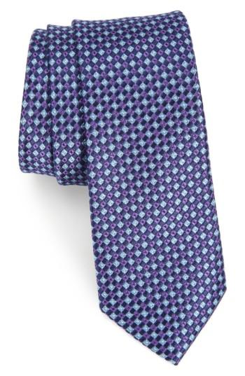 Men's Nordstrom Men's Shop Tino Geometric Silk Skinny Tie, Size - Purple