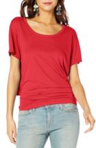 Women's Michael Stars Tie Back Tee, Size - Red