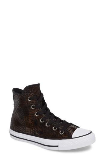 Women's Converse Chuck Taylor All Star Snake Embossed High Top Sneaker .5 M - Brown