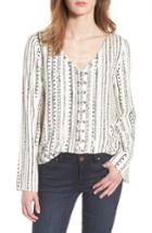 Women's Cupcakes And Cashmere Alexis Lace-up Top - Ivory