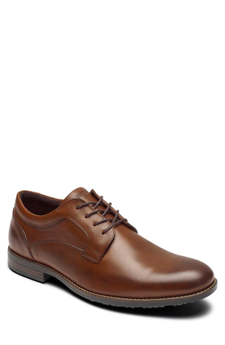 Men's Rockport Dustyn Waterproof Plain Toe Derby .5 M - Brown