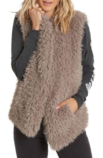 Women's Billabong Furever Love Faux Fur Vest