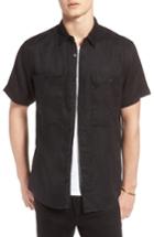 Men's Treasure & Bond Pocket Linen Sport Shirt - Black
