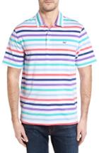 Men's Vineyard Vines Fit Stripe Polo, Size Large - White