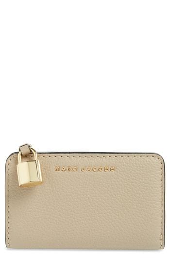 Women's Marc Jacobs The Grind Compact Leather Wallet - Beige