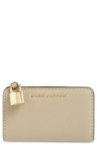 Women's Marc Jacobs The Grind Compact Leather Wallet - Beige