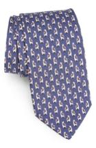Men's Salvatore Ferragamo Giraffe Silk Tie, Size - Blue